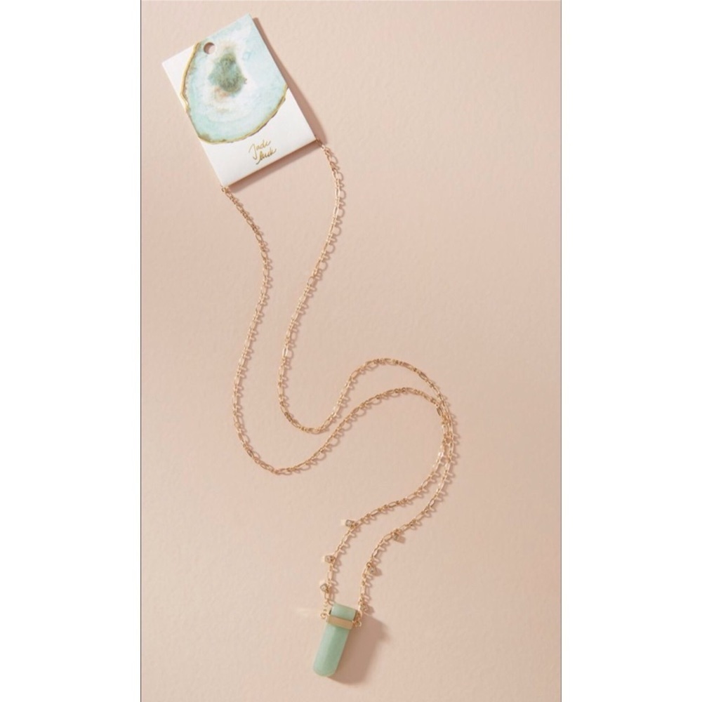NWOT ❤️🔥Anthropologie - Gold Mint Green Stone Pendant Necklace - OS